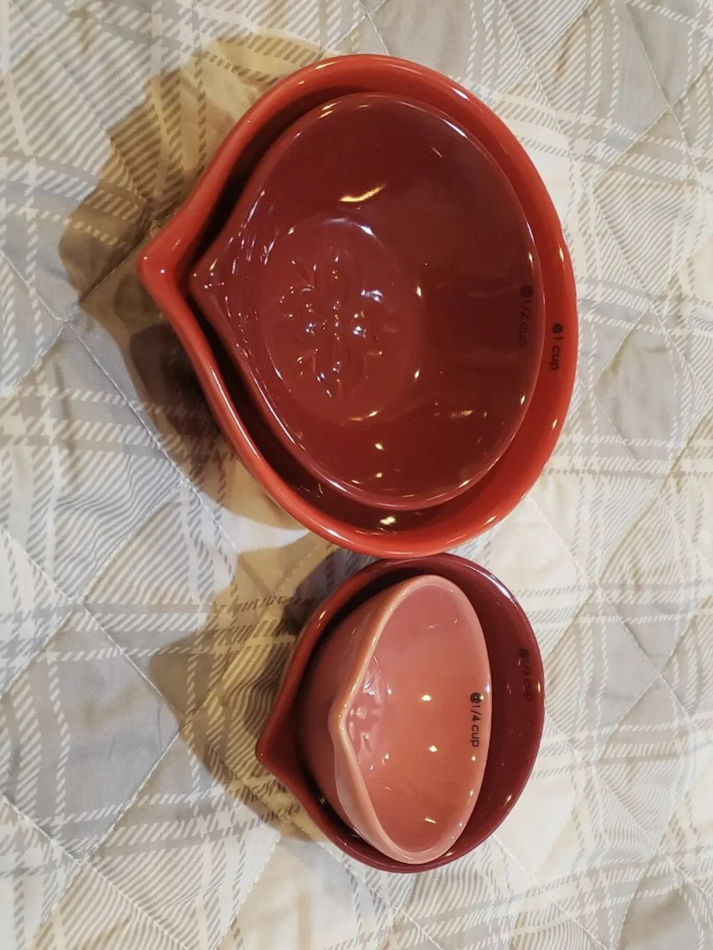 Y2K Vintage Chantal Ceramic Nesting prep bowls set of 4 Red Gradient